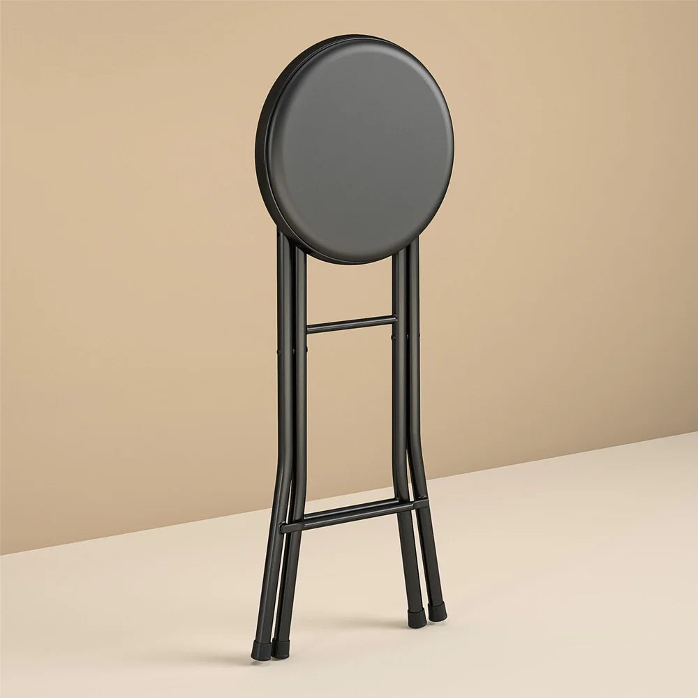 Folding Metal Stool Slip-Resistant Padded ErgonomicallyDesigned Portable Seating Indoor Use