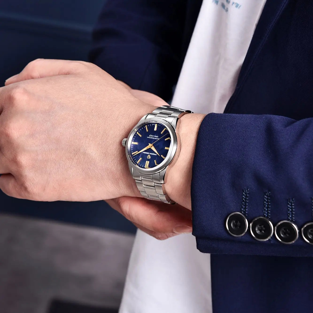 PAGANI DESIGN Stainless-Steel Men's Quartz Ultra Thin Luxury Sapphire-Crystal Watch