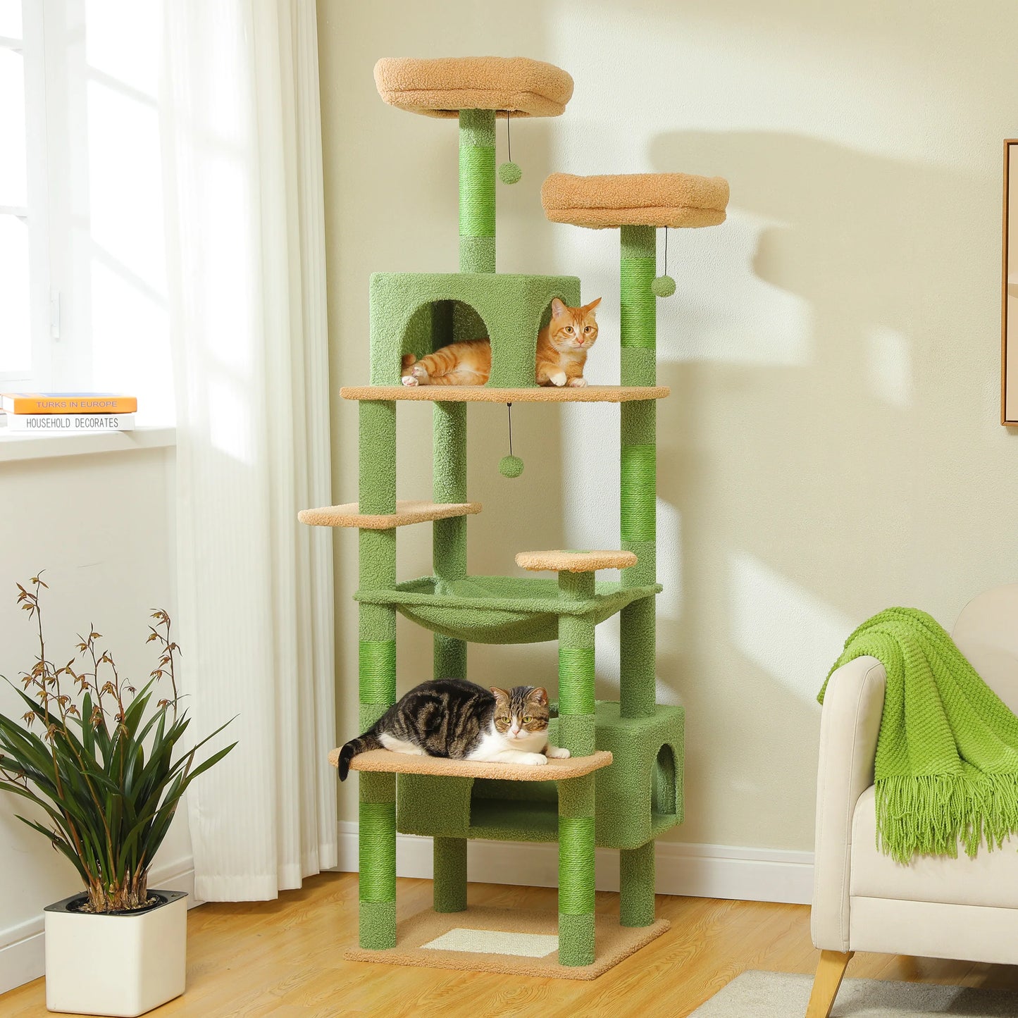 PEQULTICN Five-Level Cat Tree Tower With Scratching Posts