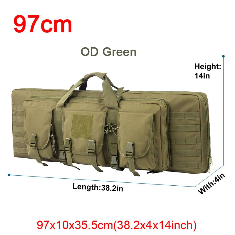 LQARMY Tactical Double Rifle Case With Molle Backpack Gun Bag