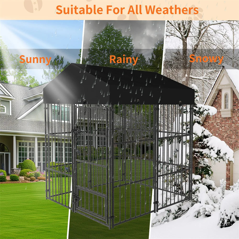 BORWARTH Heavy Duty Dog Kennel Welded Metal Playpen Roof