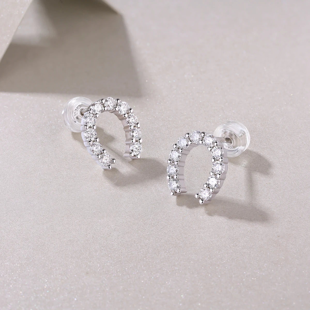 JIUZUAN Moissanite Hoop Earrings 925 Sterling Silver 18K Gold Plated