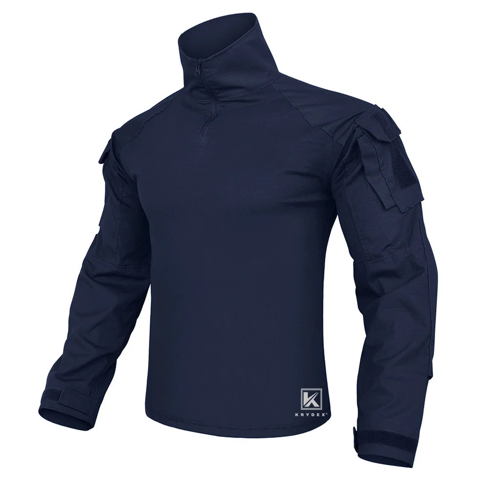 KRYDEX Tactical Combat Shirt For Men With Elbow Pads Outdoor Hunting