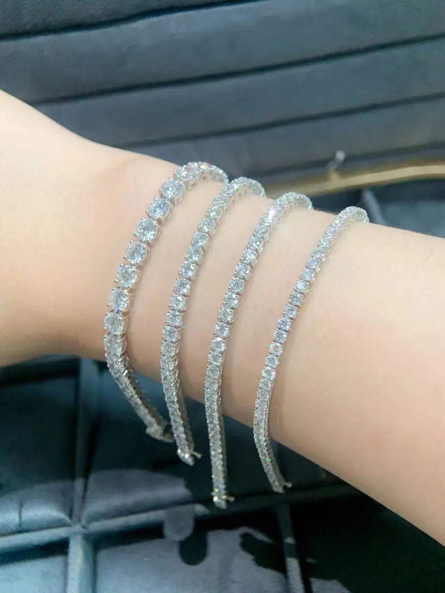 Morganite Tennis Bracelet 18K White Gold Plated Sterling Silver