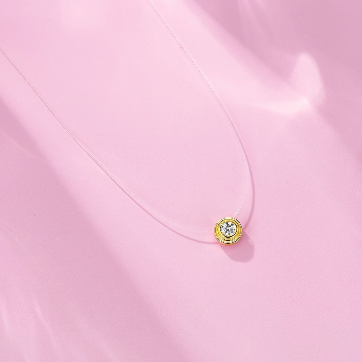 Round Moissanite Necklace 925 Sterling Silver Italian Matte Finish