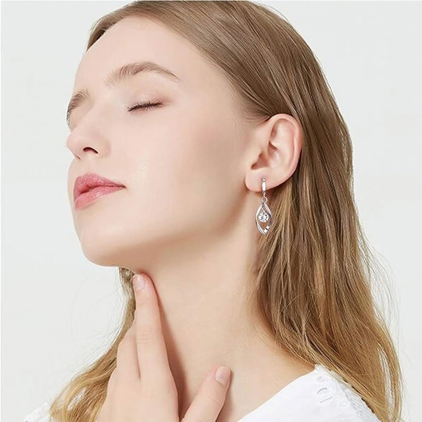 Sterling Silver Moissanite Drop Earrings For Women Fine Jewelry