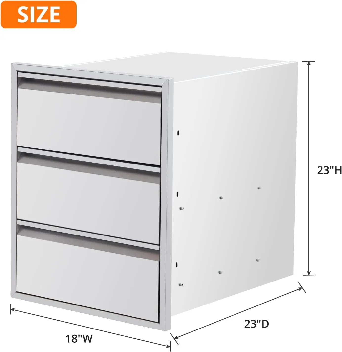 Studyset Stainless Steel Outdoor Kitchen Drawers With Paper Towel Holder 3 Layer Flush Mount