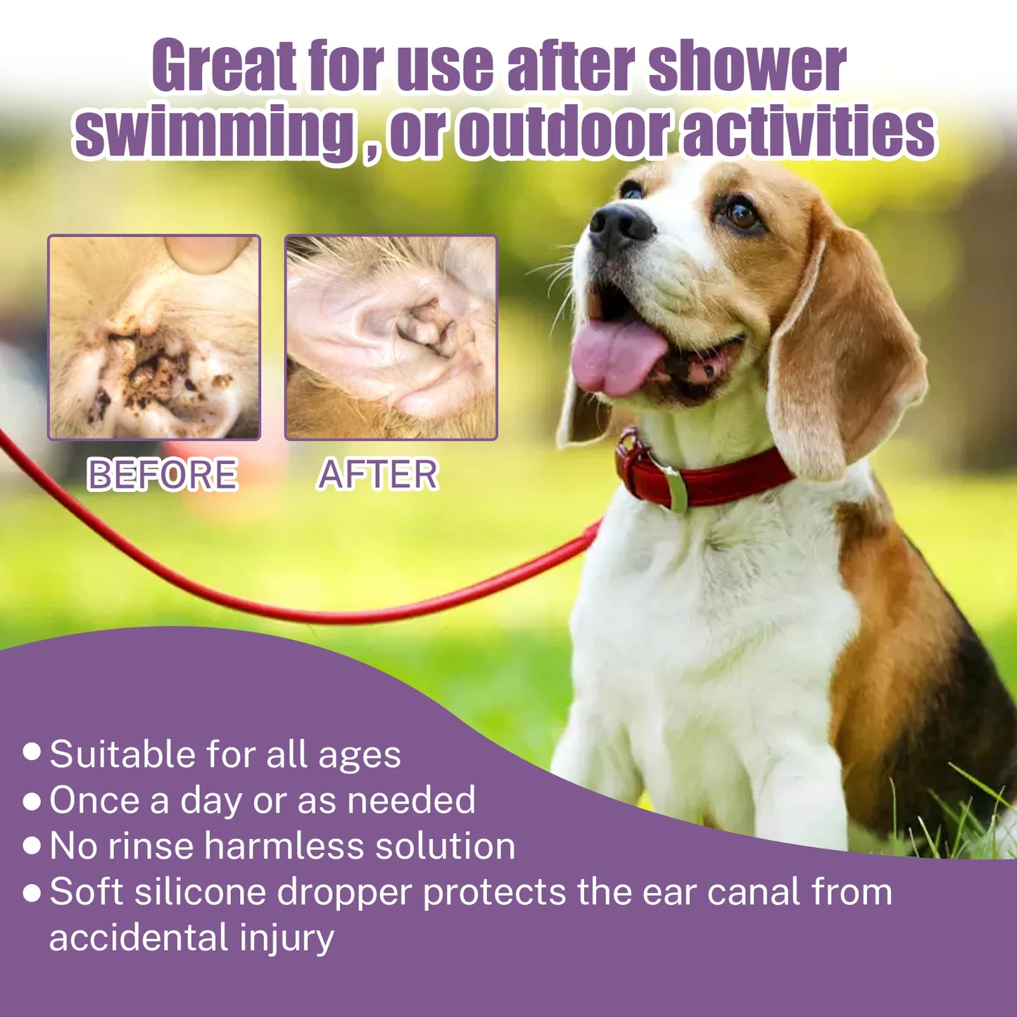 YEGBONG Pet Ear Cleaner Gentle Hypoallergenic Ear Mite Control Solution