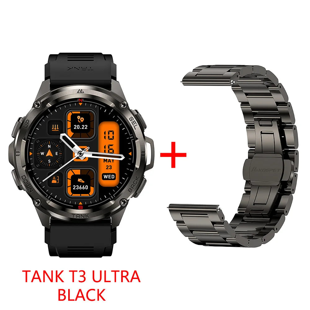 KOSPET Tank T3 Ultra GPS Smartwatch for Men Altimeter Barometer