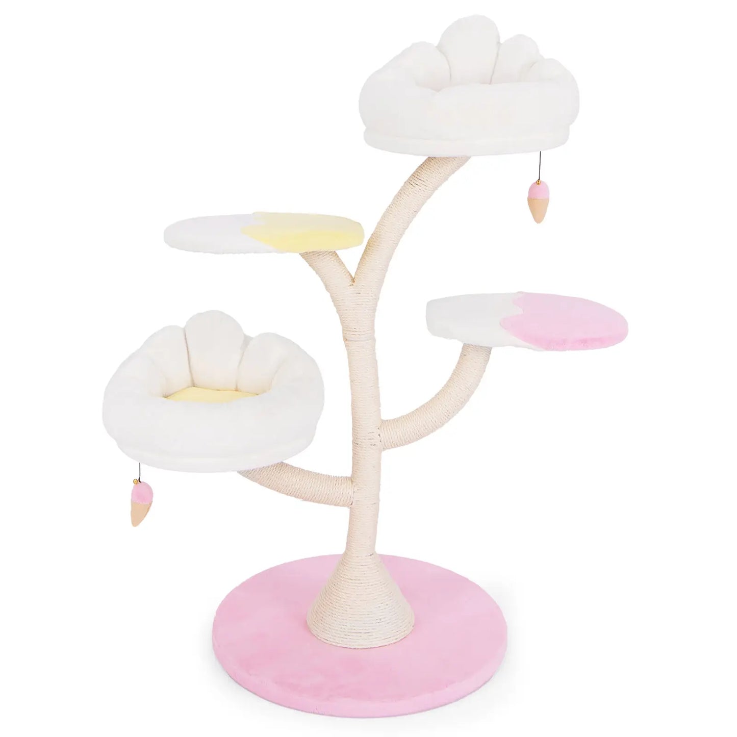 Multi-Layer Cat Tree Cute Cat Tower w/ 2 Cat Perches & 2 Platforms