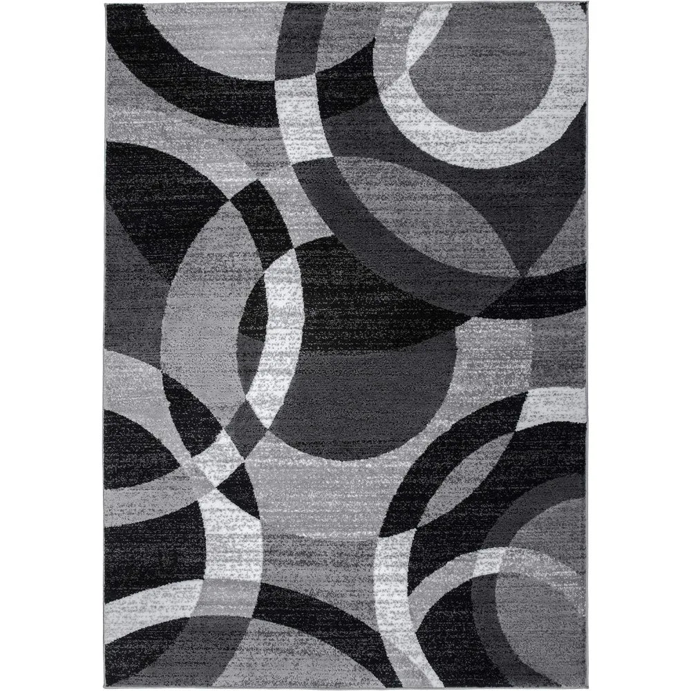 Contemporary Abstract Circles Area Rug For High Traffic Living Rooms And Home Offices