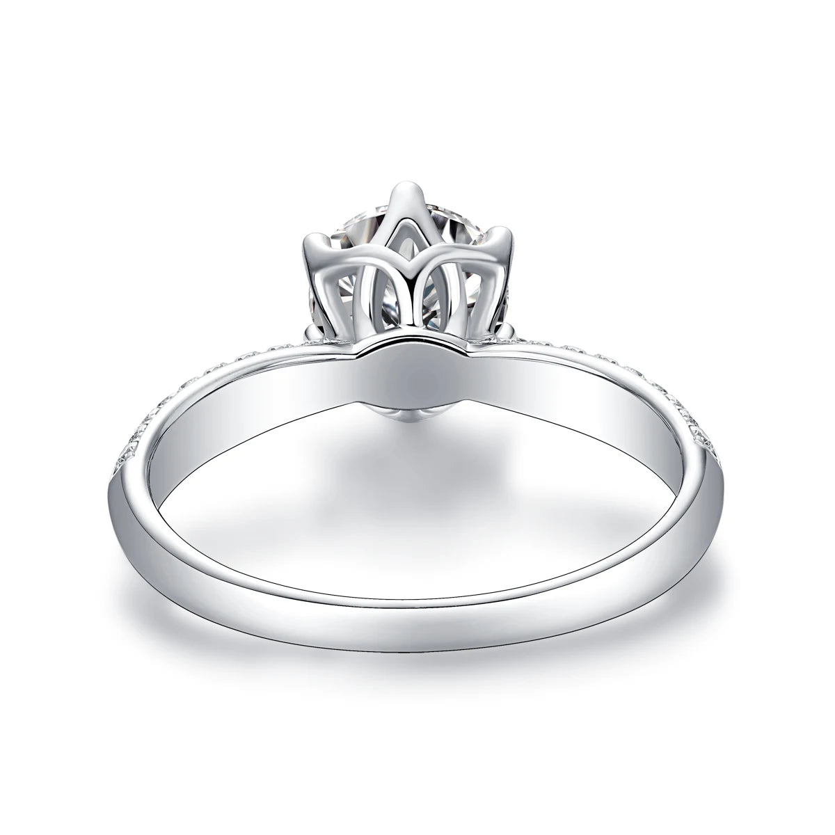 Moissanite Ring 925 Sterling Silver 18K Gold Plated GRA Certificate