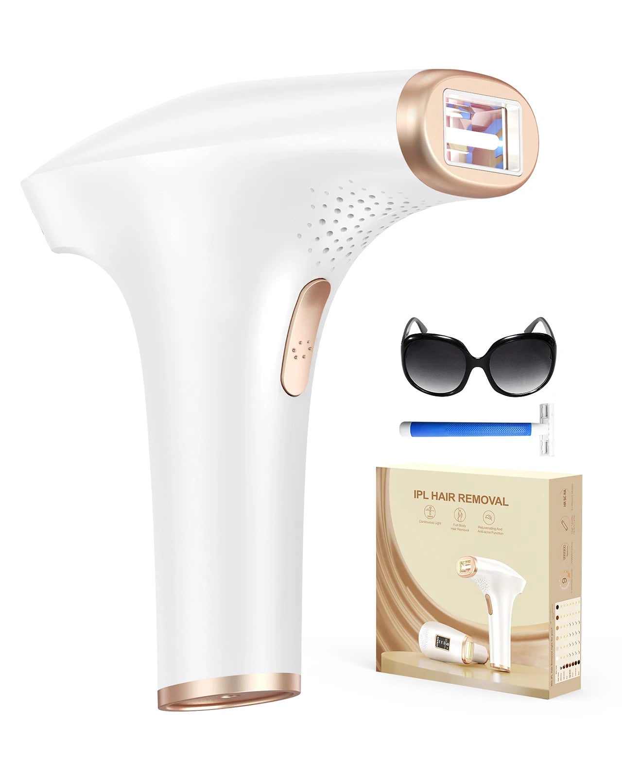 Totmizby 3-In-1 Laser Epilator IPL Hair Removal for Women Bikini Arms Legs Painless At-Home System