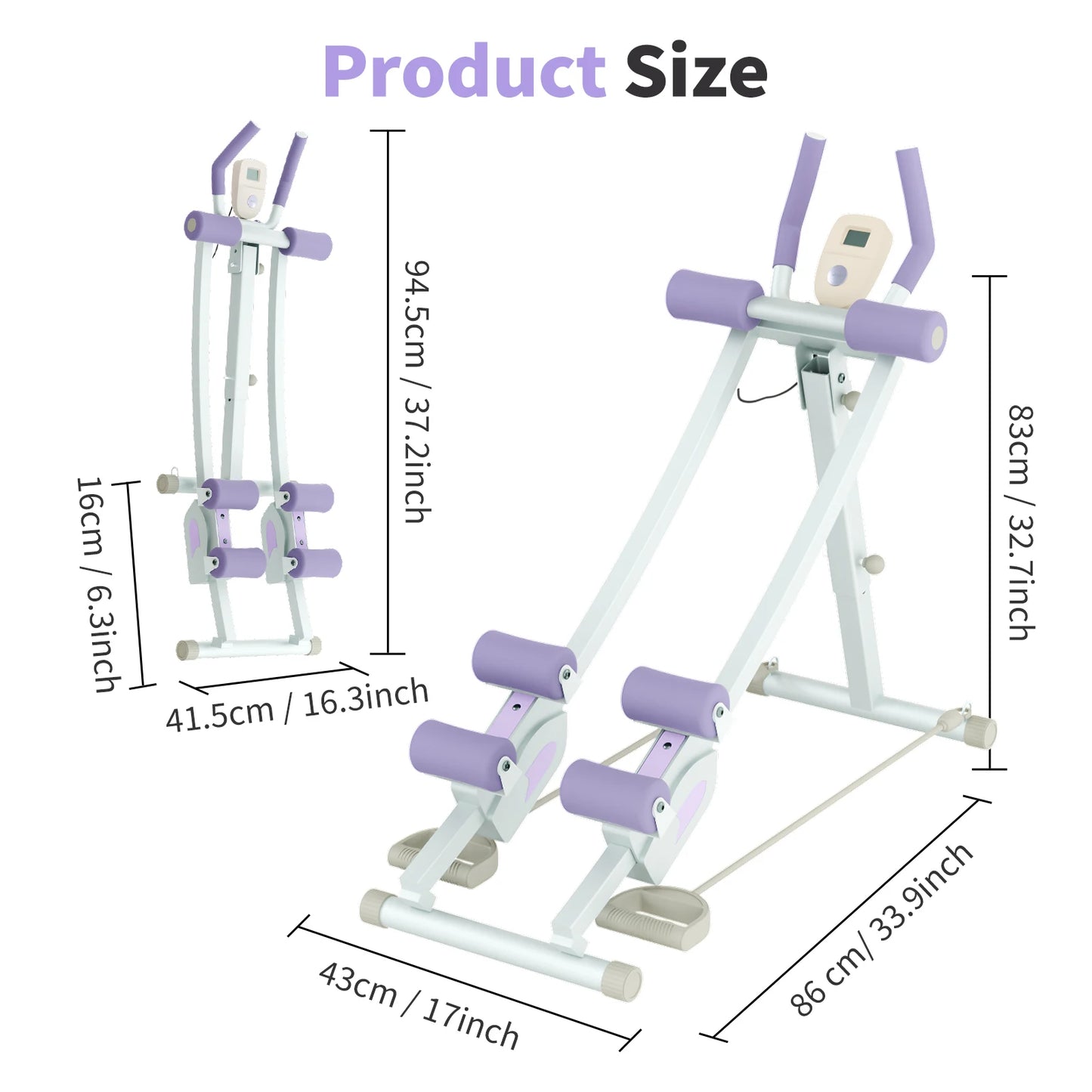 Abdominal Curling Exercise Machine Adjustable Dual Track Fitness Equipment Coaster Foldable Trainer Workout Core Ab For Home Gym