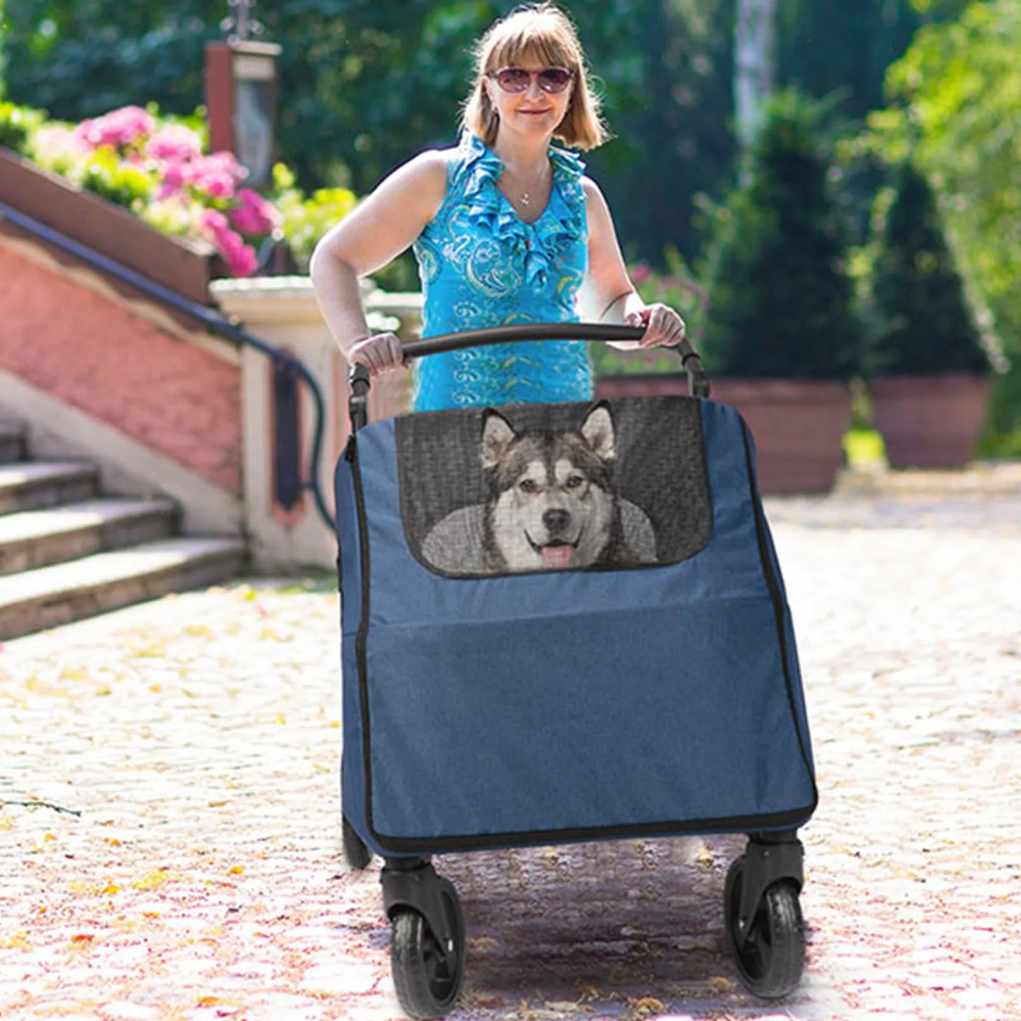 Wedyvko Pet Stroller 4 Wheel Travel Jogger For Dogs And Cats