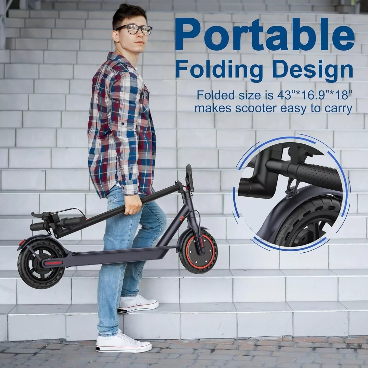LADPED LP60 Ultra Lightweight Electric Foldable Scooter 350W 19mph EverydayUtility