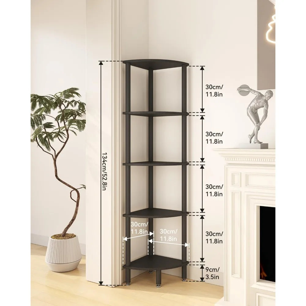 IBUYKEM 5 Tier Corner Shelf Stand Industrial Display Rack