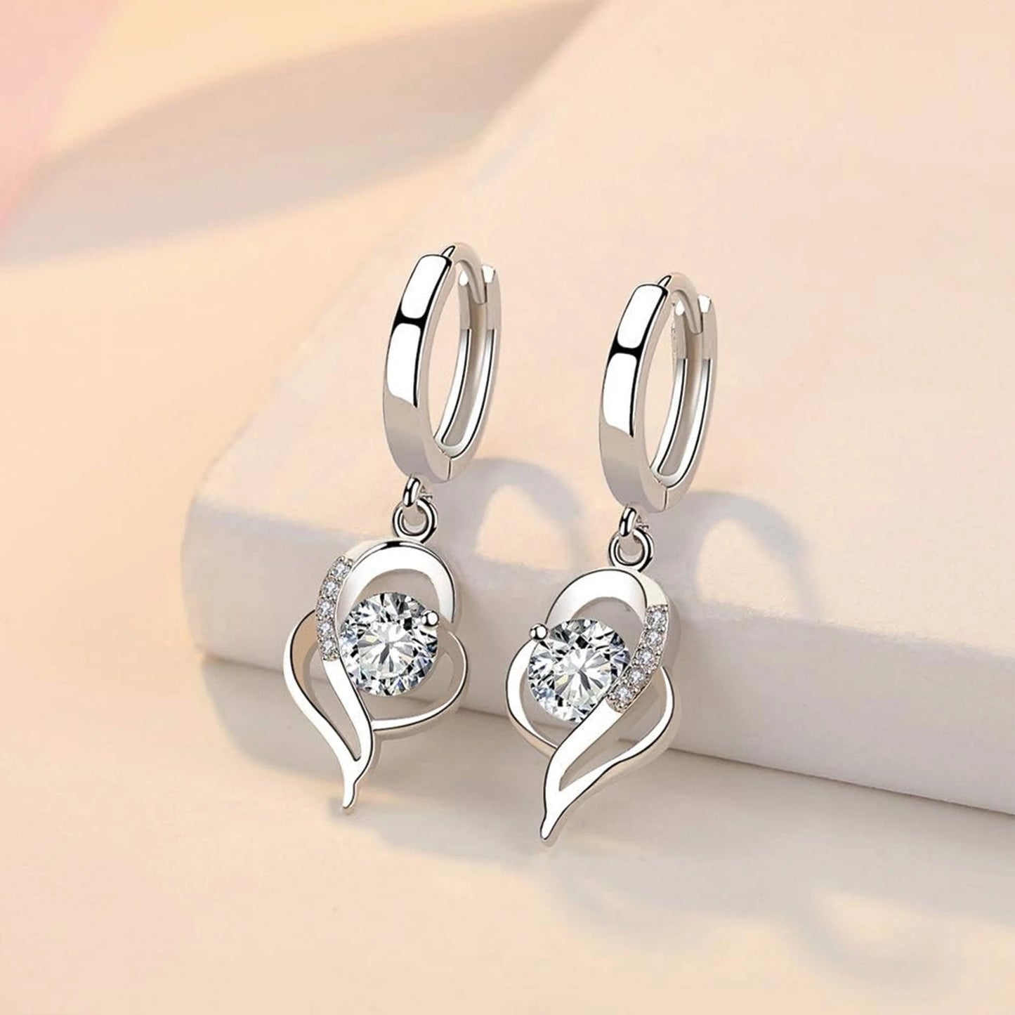 Sterling Silver Moissanite Drop Earrings For Women Fine Jewelry