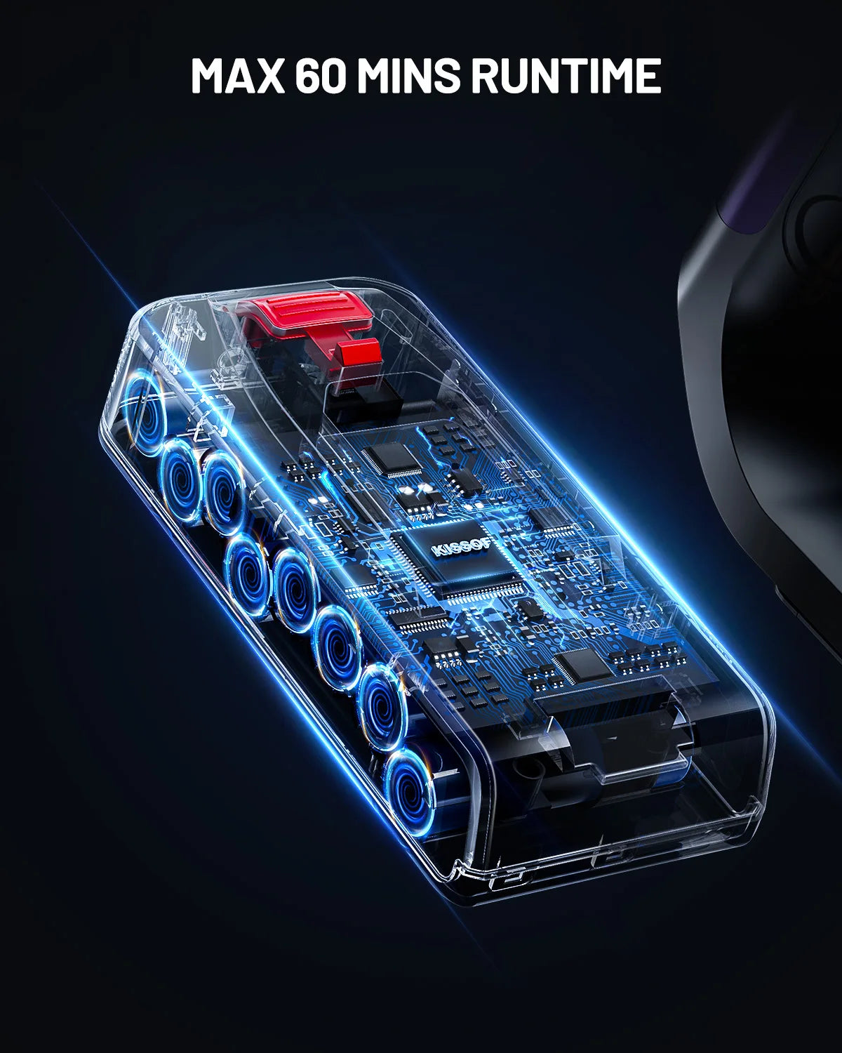 Kissof S17 Pro 550W Cordless Vacuum Cleaner SelfStanding HighCapacityDustCup HEPA