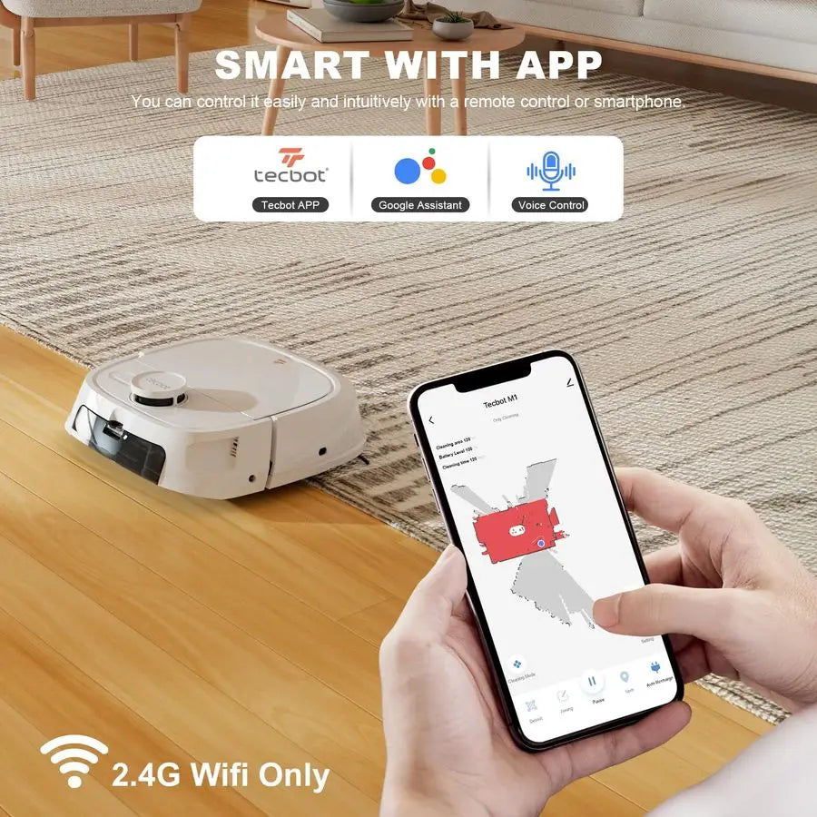 Robot Vacuum and Mop M1 Pro LiDAR Robotic Vacuums Cleaner for Home with Pet Hair, Carpet, Hardwood Floors, Auto Smart Mopping, S