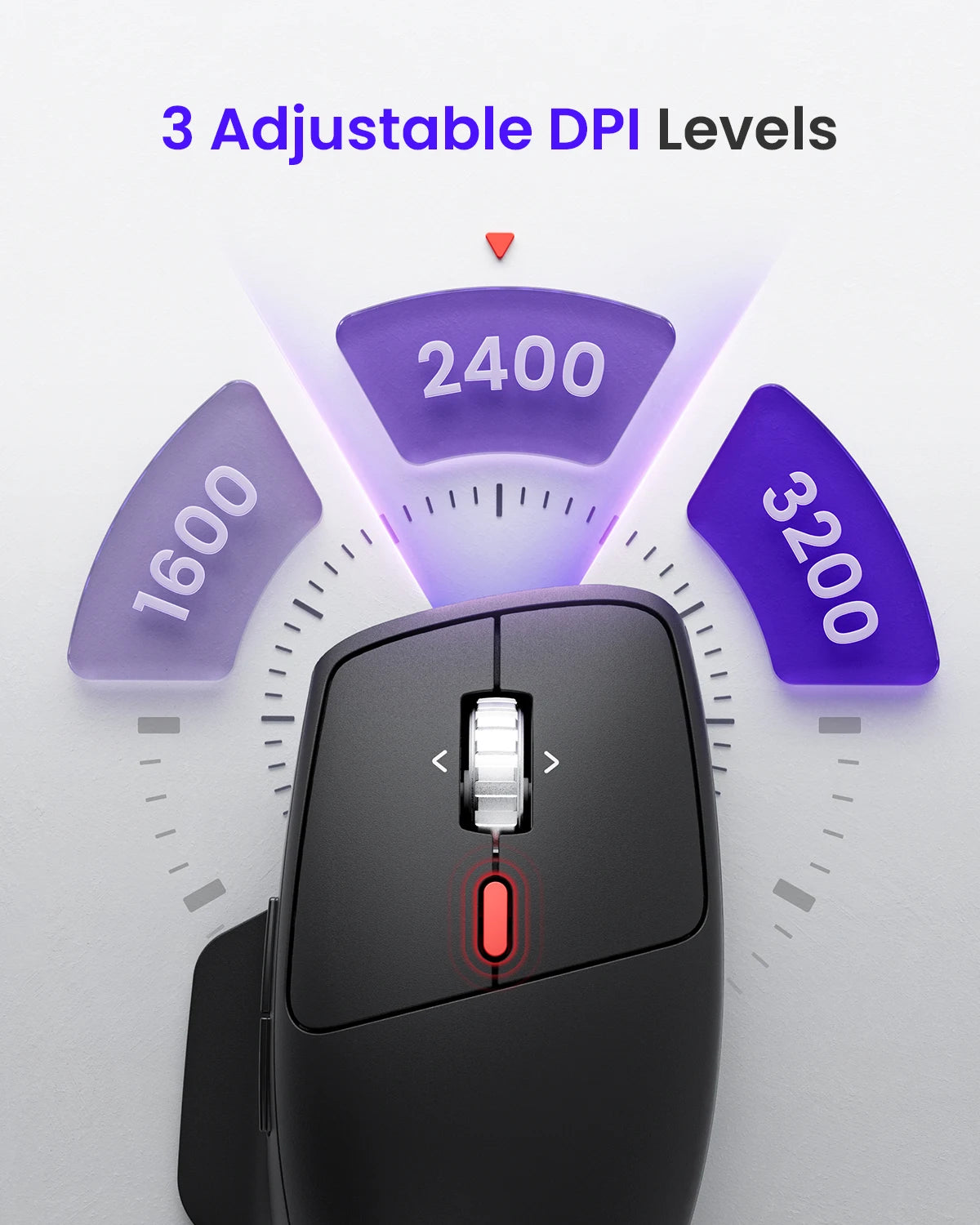 WEGEAR Ergonomic Wireless Mouse Bluetooth 5.0 And 2.4G Dual Mode