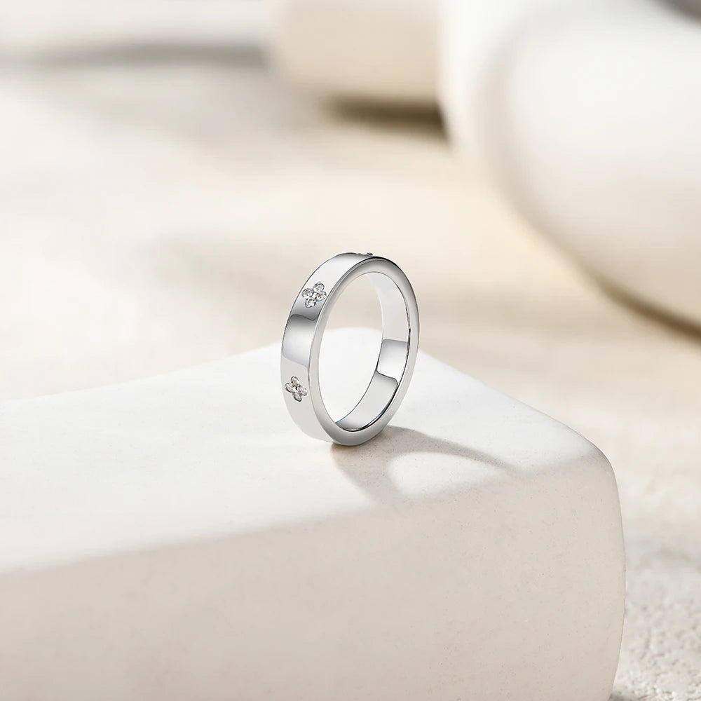 ATTAGEMSC Moissanite Ring S925 Sterling Silver Women's Wedding Band