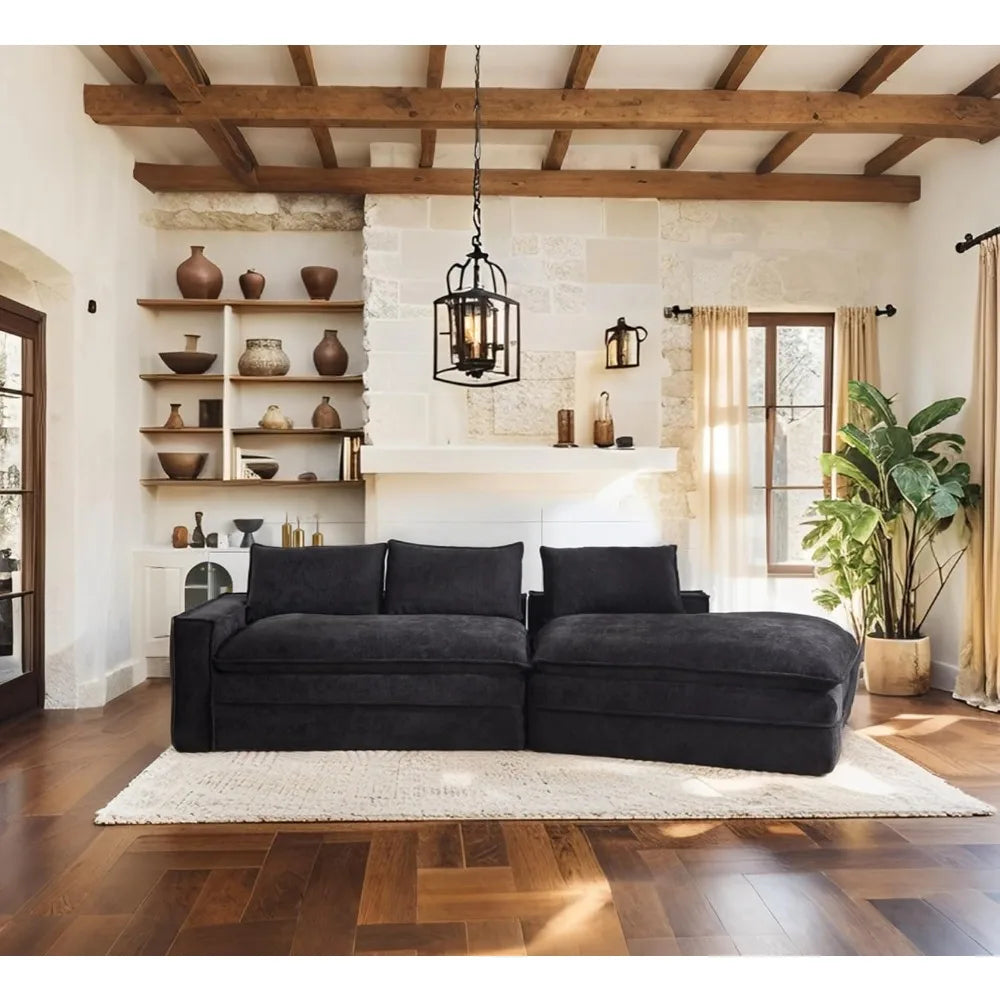 Luxuriously Stuffed Polyurethane Cloud Sofa Sectional For Living Room Indulgence