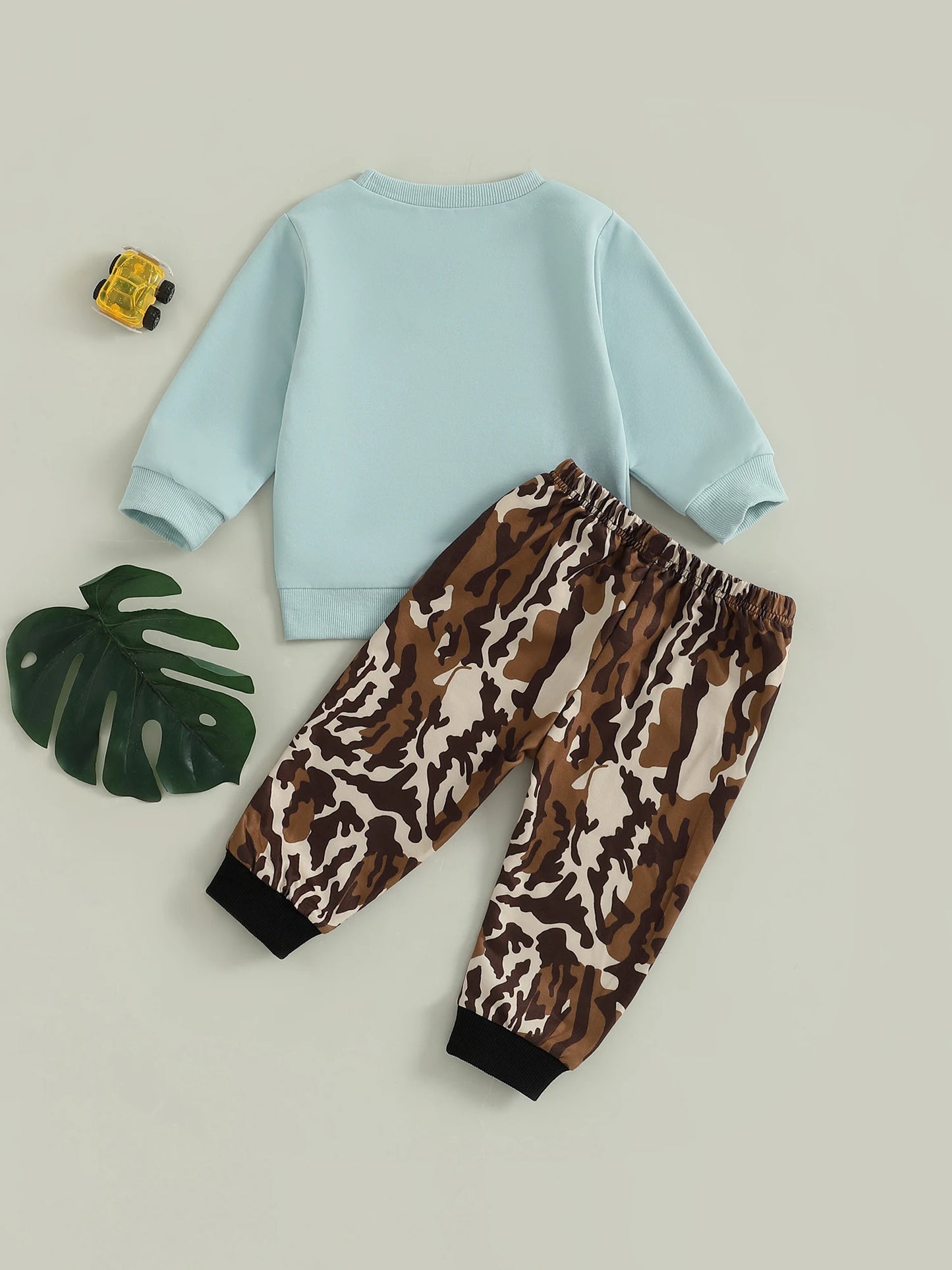 Baby Boy Autumn Construction Truck Applique 2 Piece Knit Sweater And Jogger Set Unisex