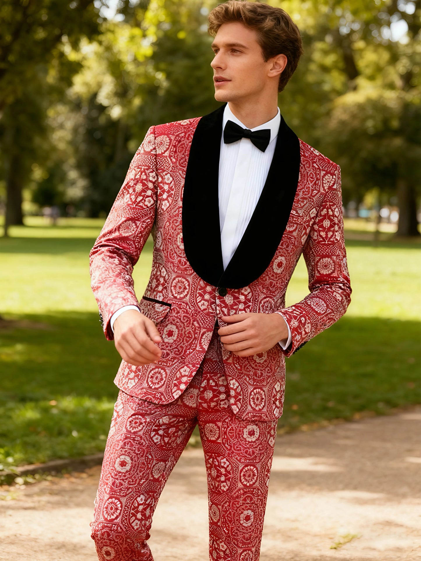 CN Jiangsu Slim Fit Men's Suit 2-Piece Jacket And Pants