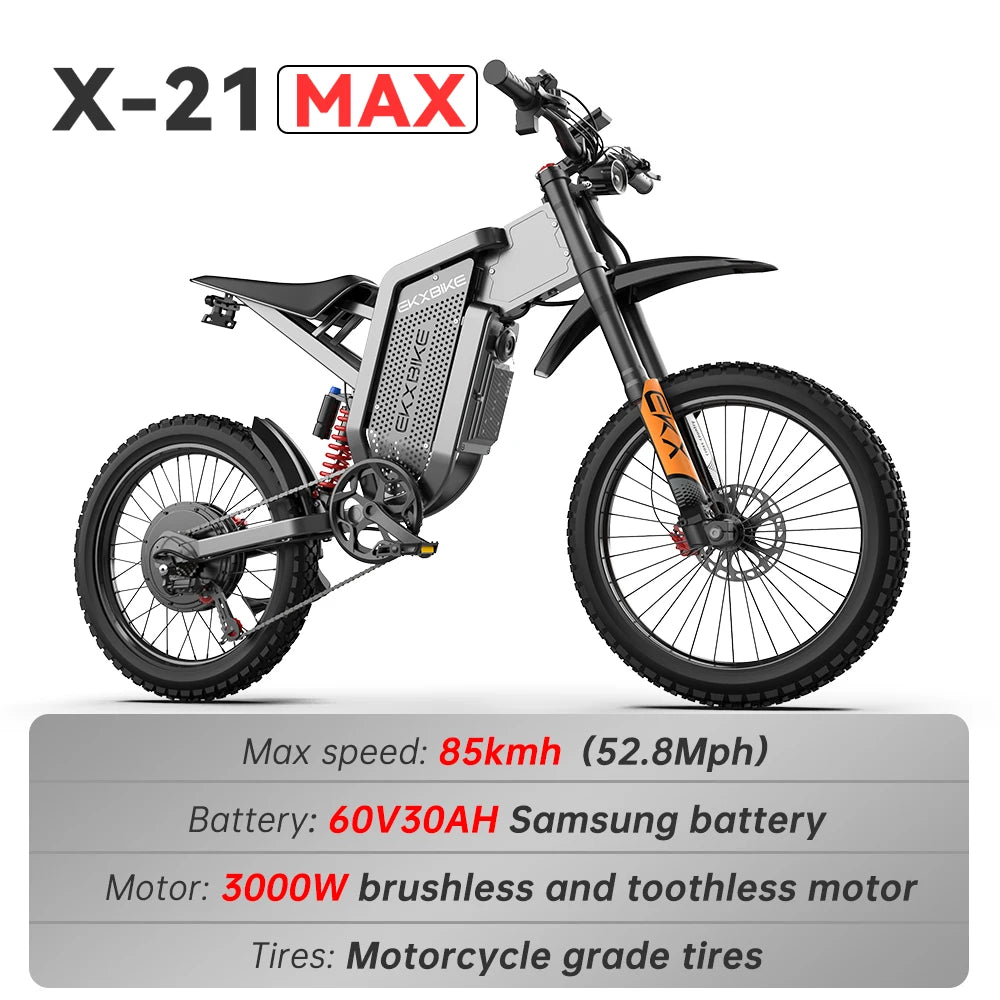 EKX X21 Max Electric Offroad Ebike 3000W Brushless Motor