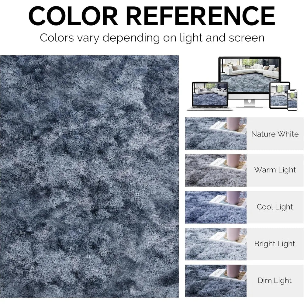 Ultra Plush Shaggy Area Rug Faux Fur Non-Skid for Living Rooms and Bedrooms Soft Microfiber