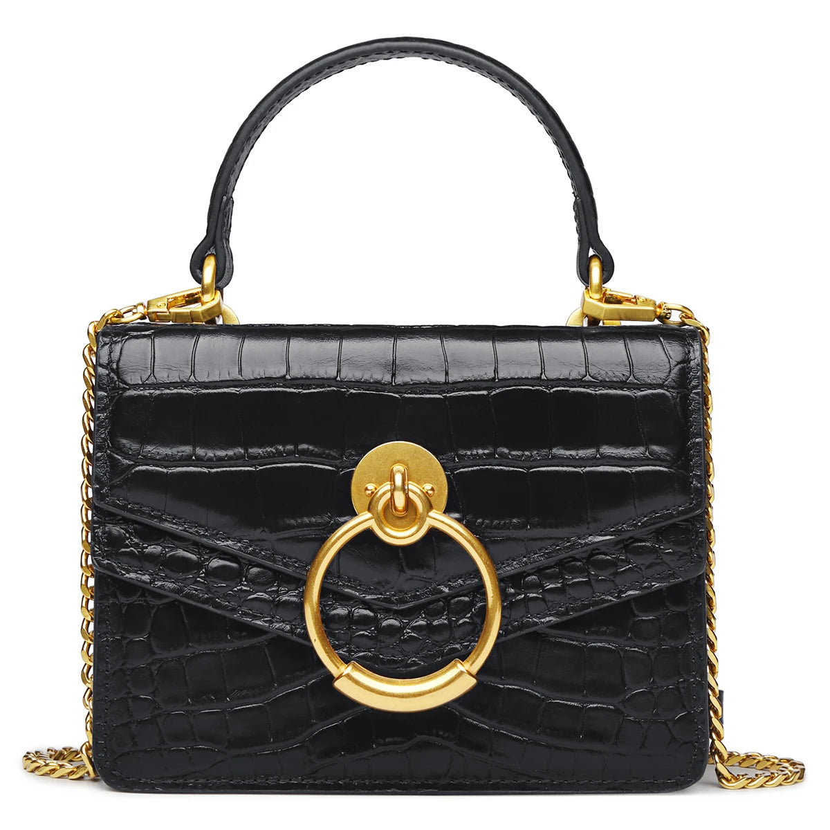 CN Guangdong Genuine Leather Chain Crossbody Bag for Women