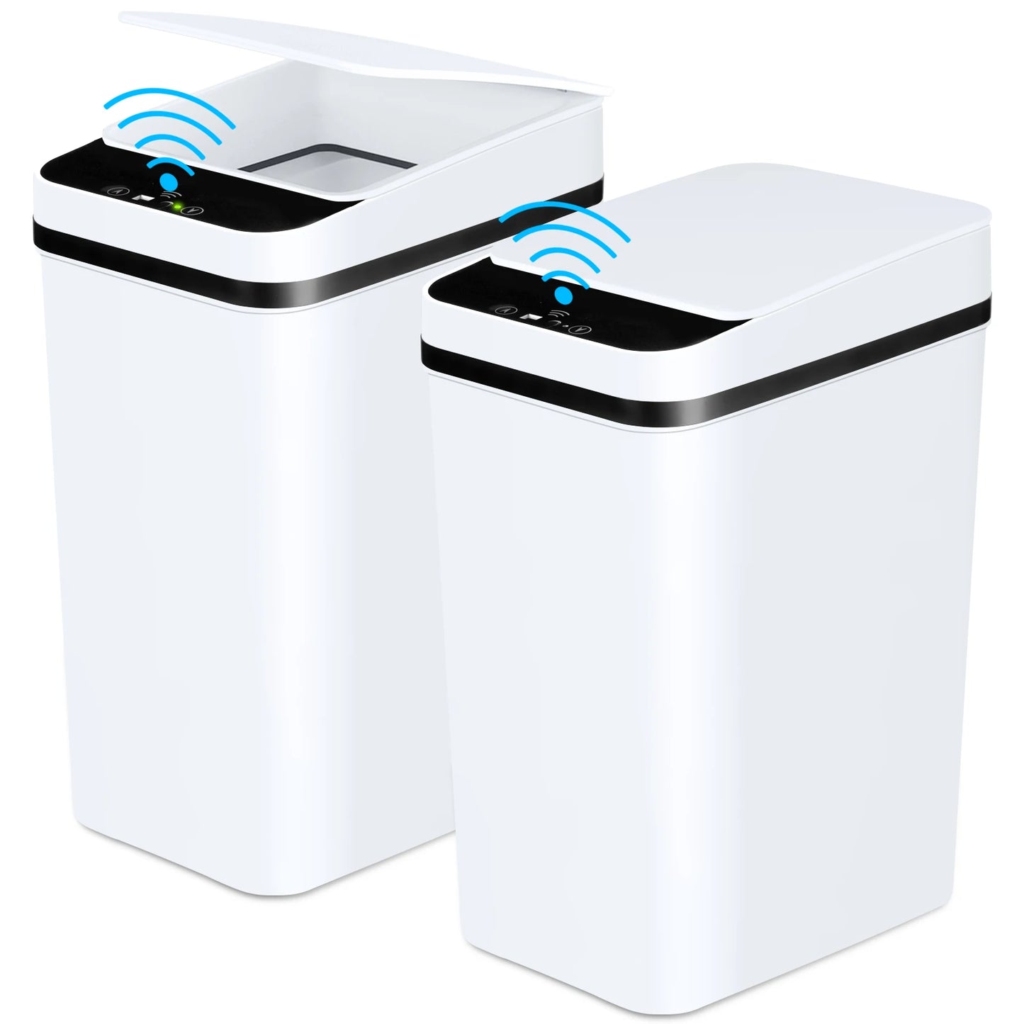 NONECN 2 Bundle UltraSlim Automatic OdorBlocking Touchless Motion Sensor TrashReceptacles