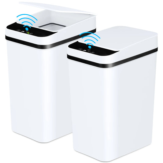 NONECN 2 Bundle UltraSlim Automatic OdorBlocking Touchless Motion Sensor TrashReceptacles