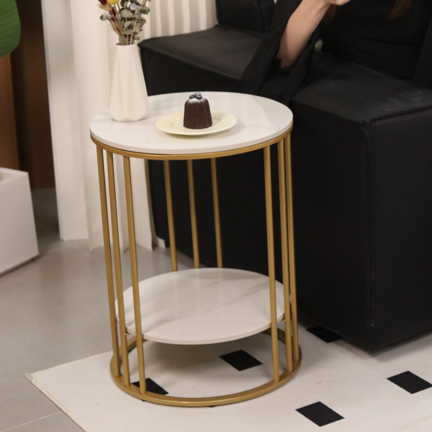 Wisfor Round Side Table Nightstand Jewellery Storage