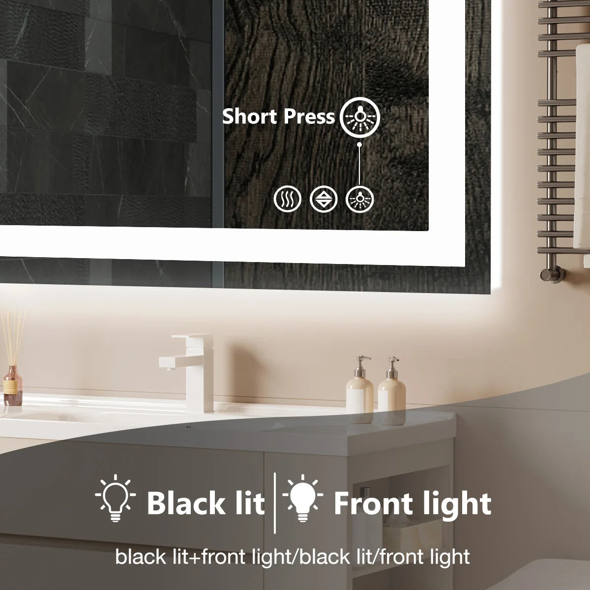 JHK LED Bathroom Vanity Mirror With Front And Back Lighting