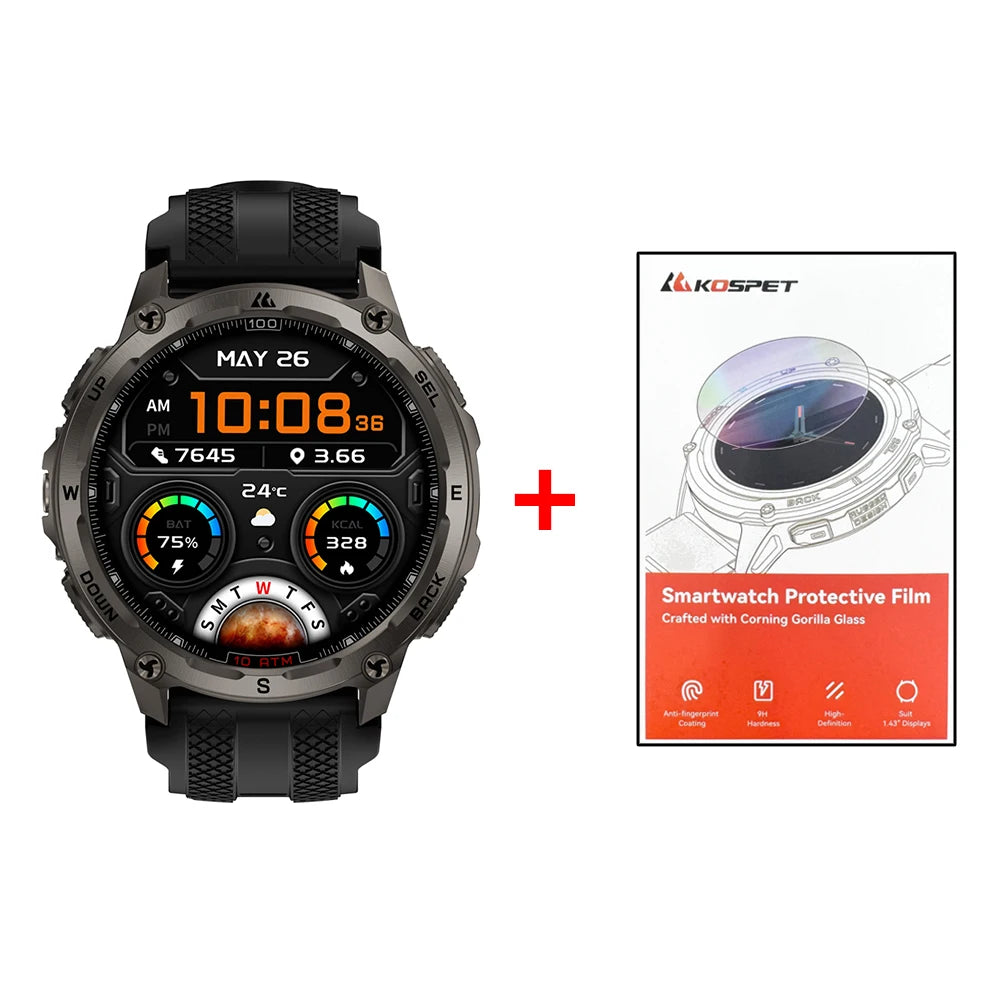KOSPET Tank T4 Smartwatch for Men GPS Outdoor Activity Tracker