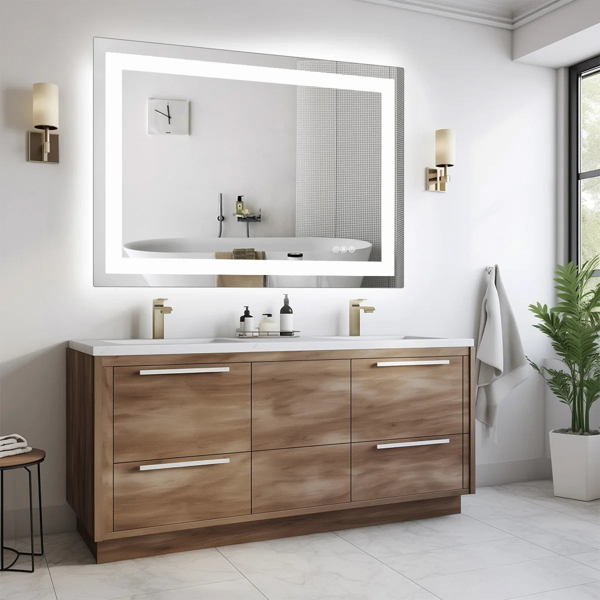 JHK LED Bathroom Vanity Mirror With Front And Back Lighting