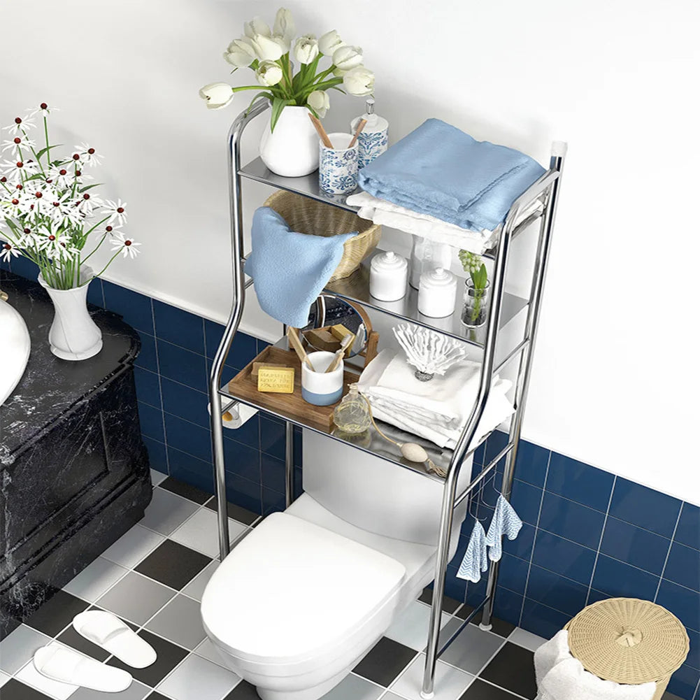 Studyset Over Toilet Storage Shelf 2 To 3 Tier Freestanding Metal Bathroom Organizer With Paper Holder