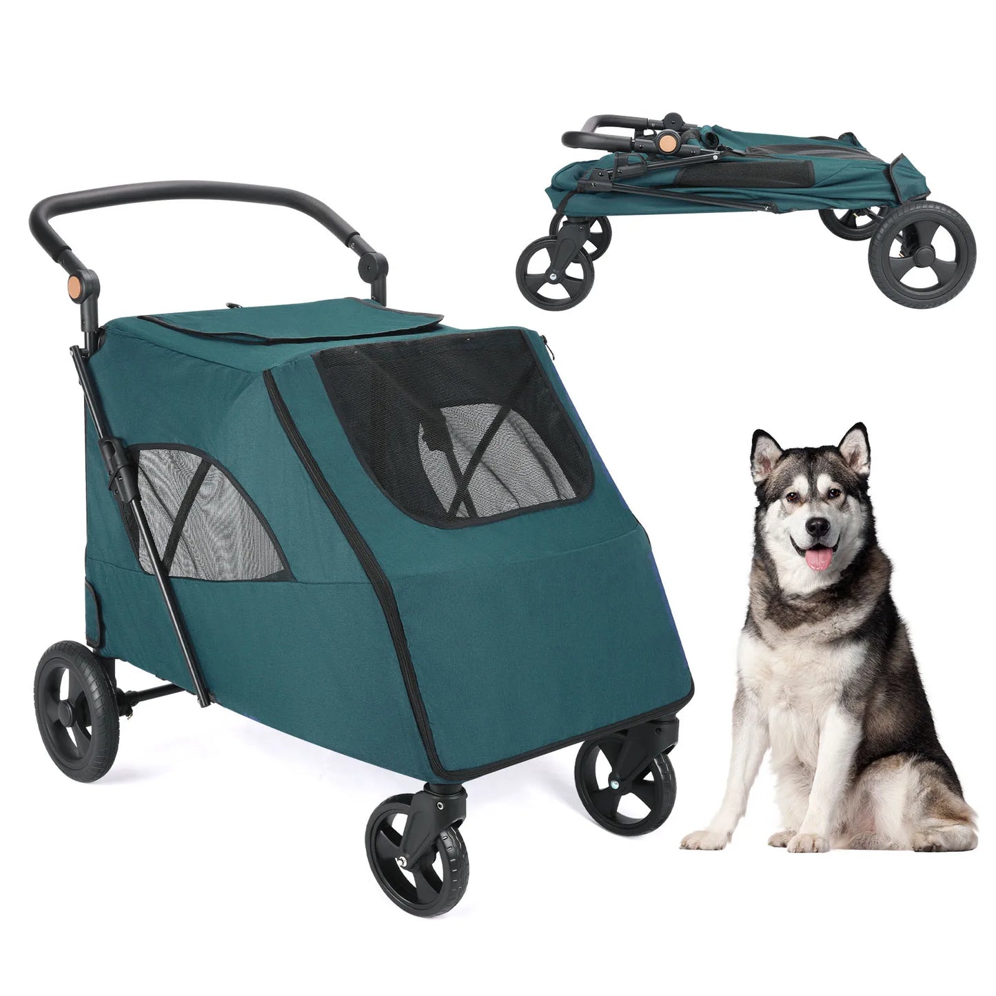 Wedyvko Pet Stroller 4 Wheel Travel Jogger For Dogs And Cats