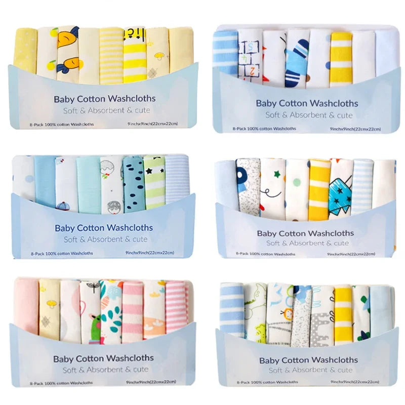 Newborn Baby Towels Set Cotton Washcloths Burp Cloths For Boys Girls Essentials Pack