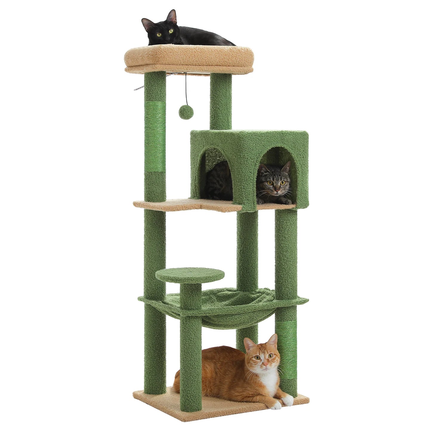 PEQULTICN Multi Level Cat Tree With Scratching Posts And Condo