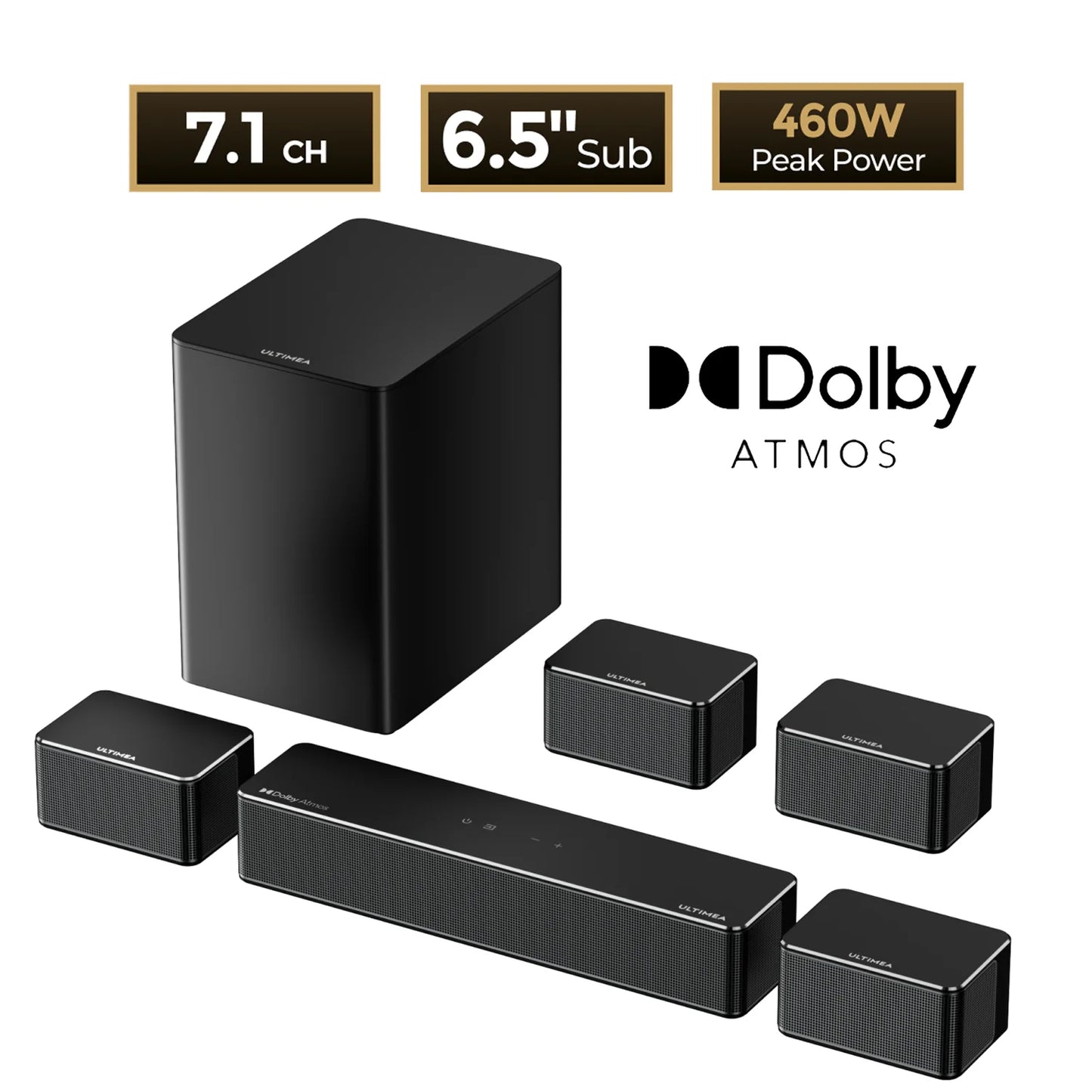 Ultimea 7.1 Surround Sound Bar Dolby Atmos App-Controlled Bluetooth SubwooferPro