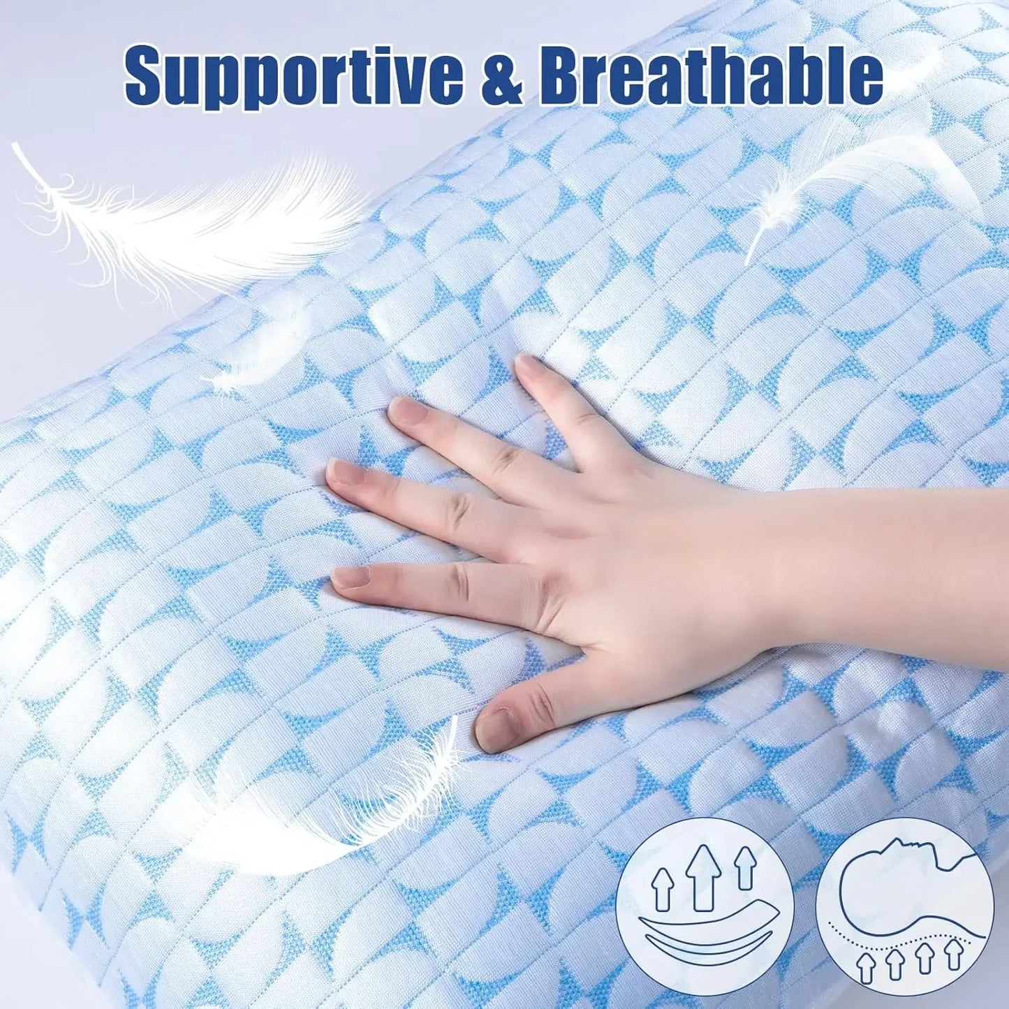 ShreddedMemoryFoamPillows Set2 WithAdjustableCooling ForSideSleepers HypoallergenicDurable NightTimeComfort