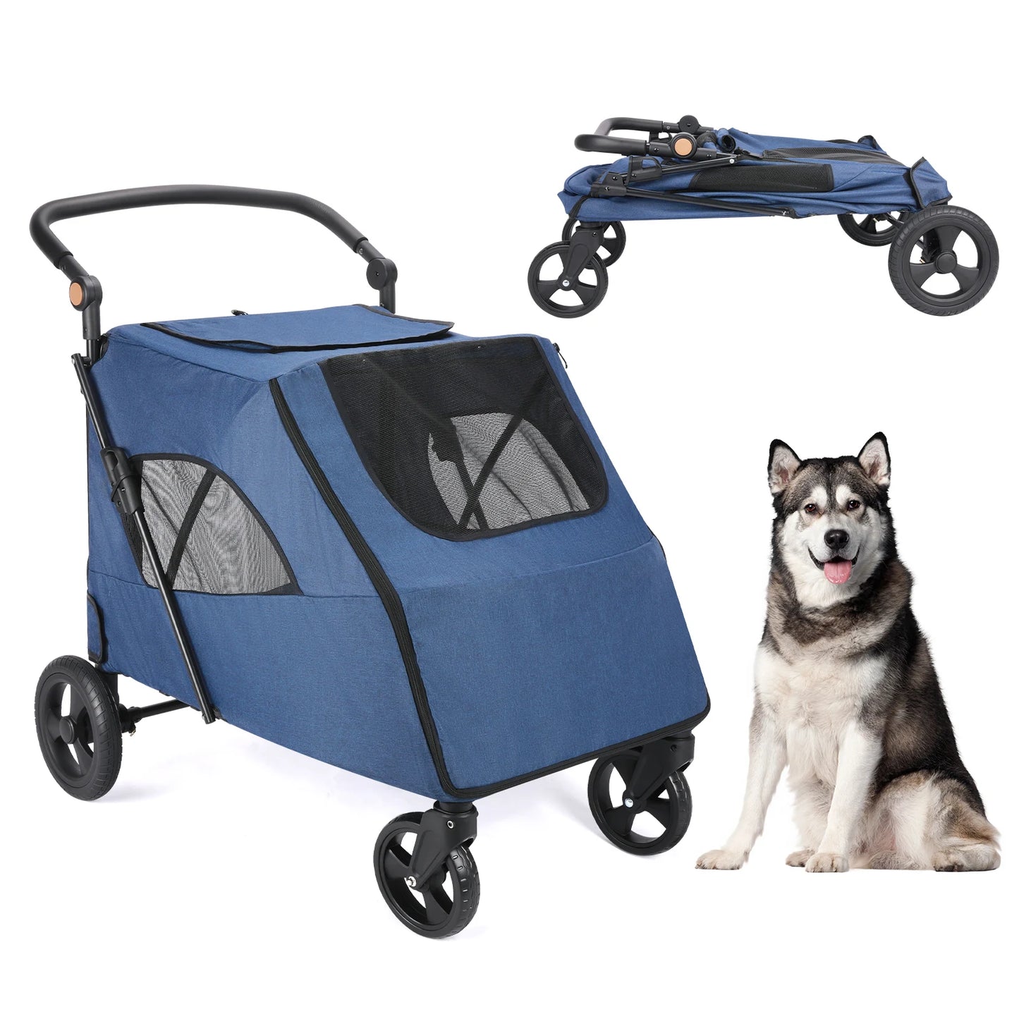 Wedyvko Pet Stroller 4 Wheel Travel Jogger For Dogs And Cats