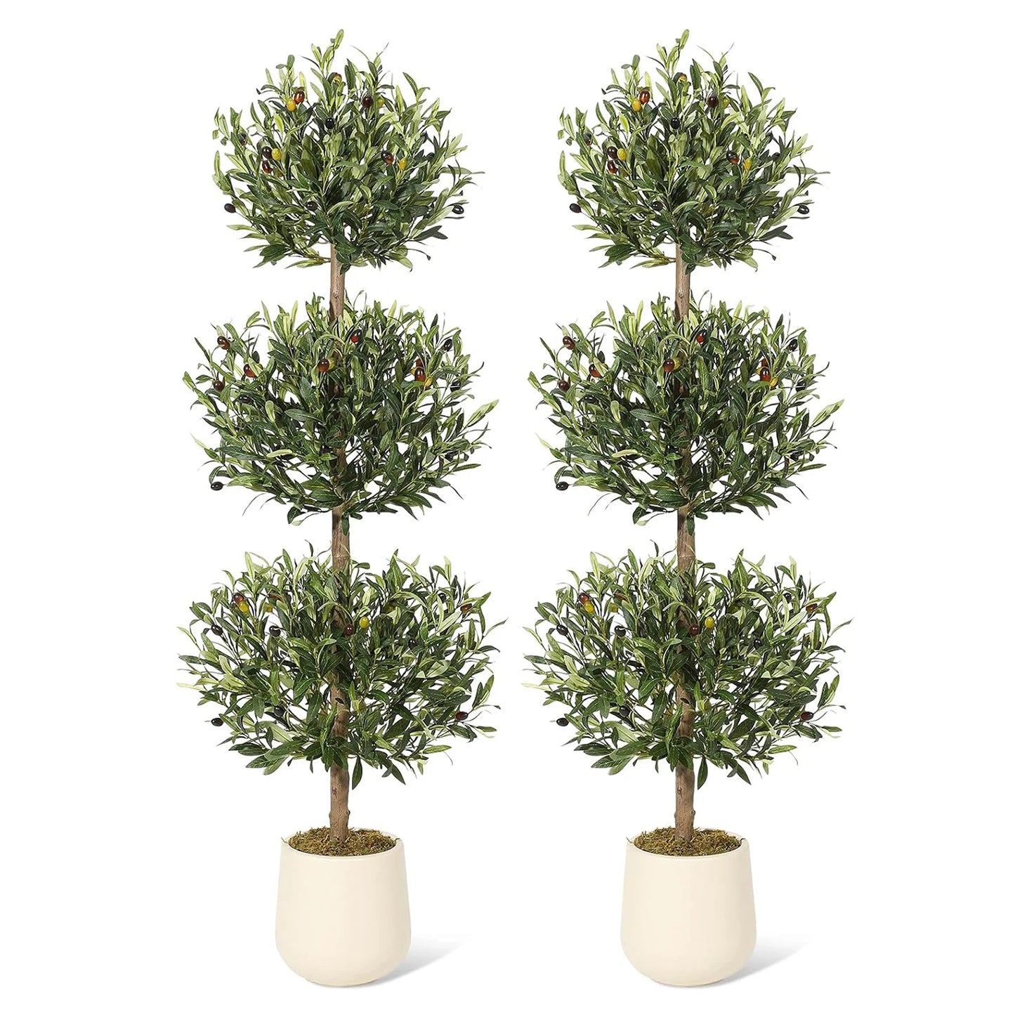 HiMIS Artificial Olive Tree With Planter For Indoor Home Office Decor Lifelike Foliage