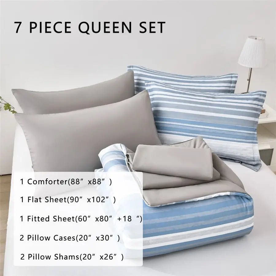 Bed In A Bag Stripe Comforter Set Patchwork Stripes