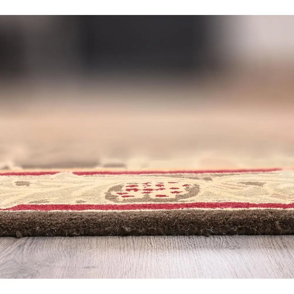 Handmade Wool Area Rug Traditional Oriental Cecil Green Floral Motif