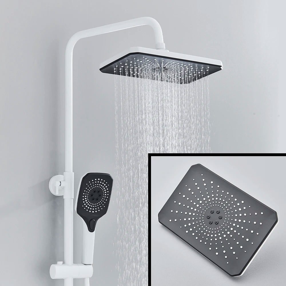 SAFLIHCAR Digital Display 4 Function Wall Mount Shower System Faucet Hot Cold Water