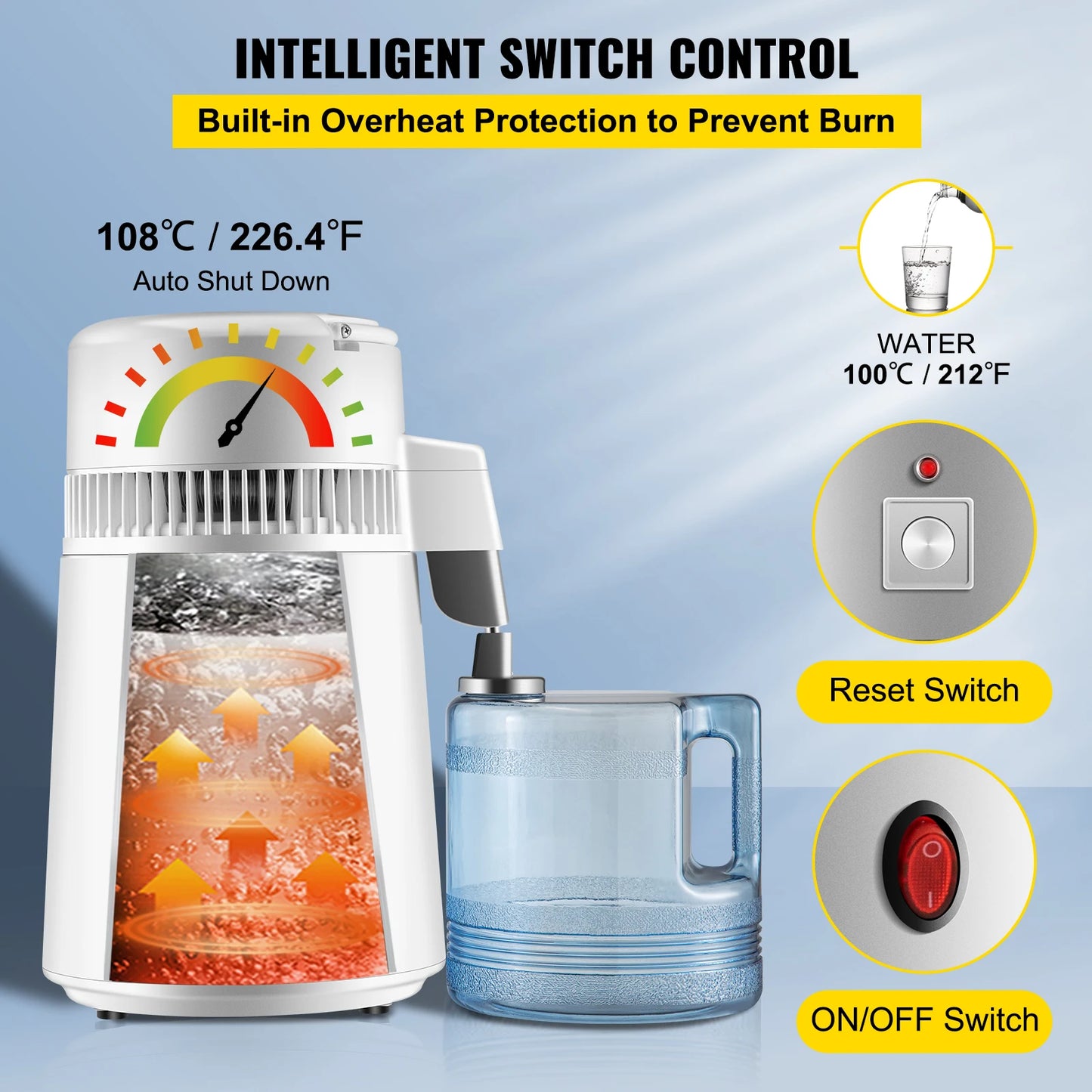 SucceBuy Water Distiller Purifier Dispenser For Home Use
